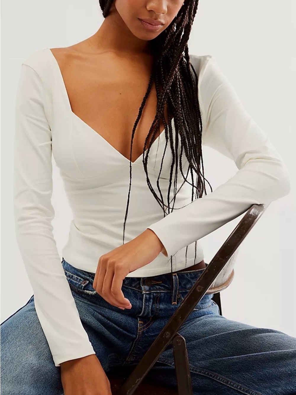 Free People Duo Corset Long Sleeve Cami